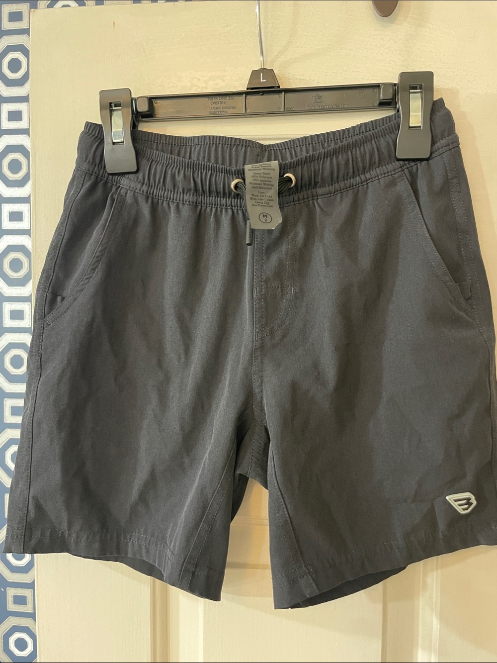 BURLEBO Boys Black Elastic Waist Drawstring Shorts - Picture 2 of 2